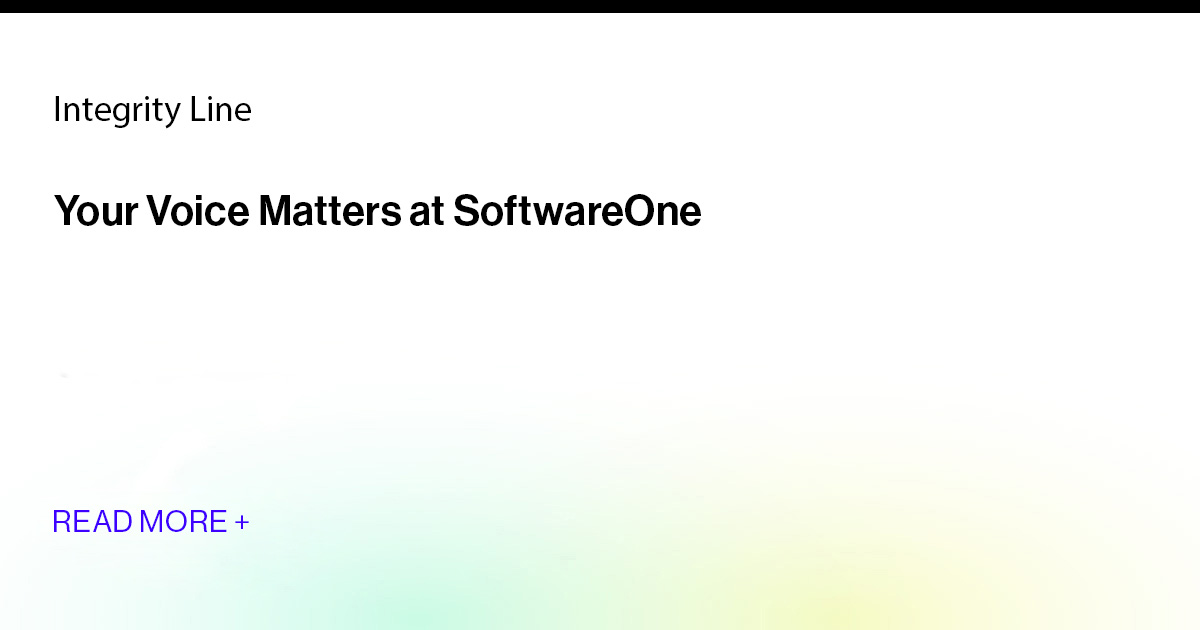 Integrity Line Integrity Line | SoftwareOne